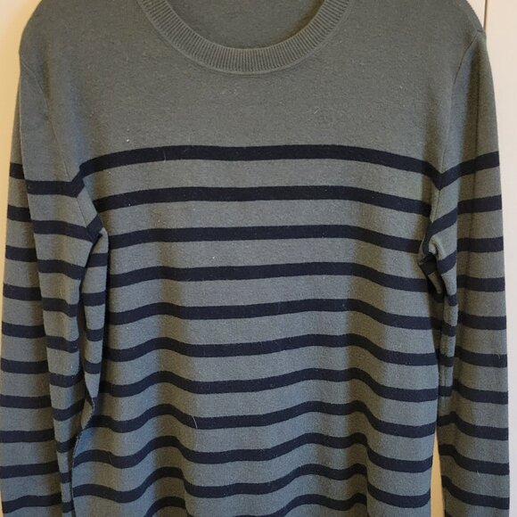 Organic John Patrick Striped Cashmere Sweater Medium - Picture 1 of 6